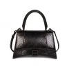 Balenciaga Small Hourglass Embossed Viper Top Handle Bag