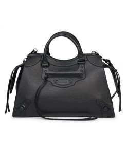 Balenciaga Small Neo Classic City Leather Satchel Navy