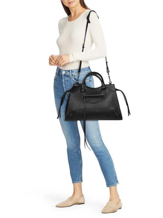 Balenciaga Small Neo Classic City Leather Satchel Navy - Image 2