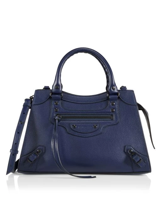 Balenciaga Small Neo Classic City Leather Satchel Navy - Image 6