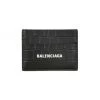 Balenciaga Logo Crocodile-Embossed Leather Card Case For Men
