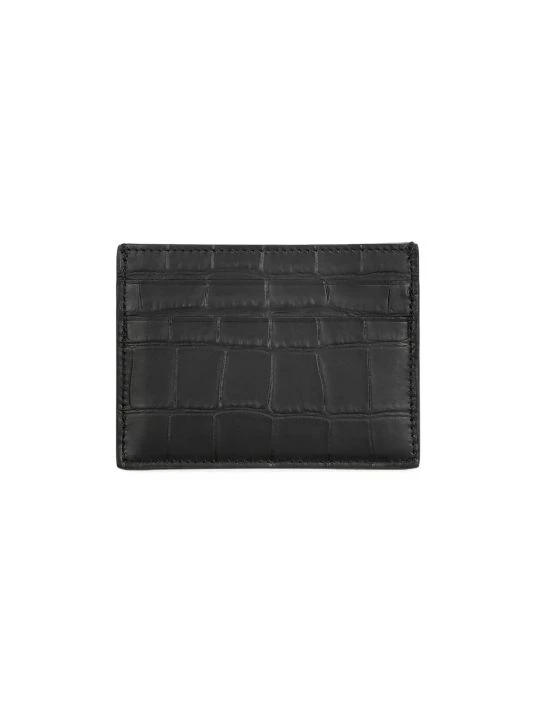 Balenciaga Logo Crocodile-Embossed Leather Card Case For Men - Image 2