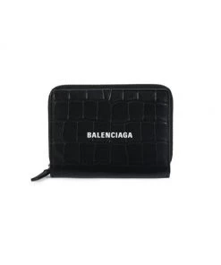 Balenciaga Cash Croc-Embossed Bi-Fold Wallet For Men