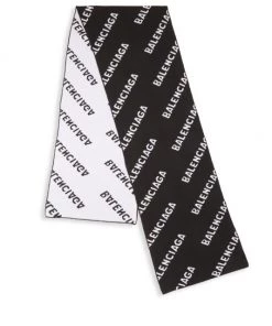 Balenciaga Allover Logo Scarf For Men