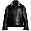 Balenciaga Cocoon Shearling Collar Leather Jacket For Men
