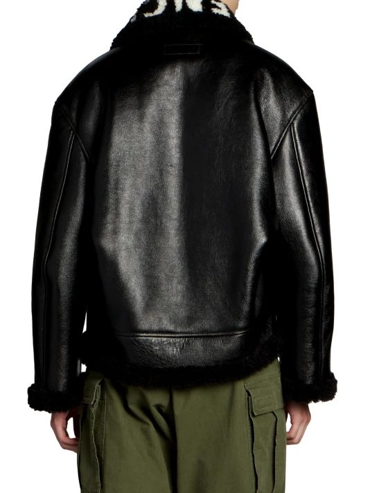 Balenciaga Cocoon Shearling Collar Leather Jacket For Men - Image 5
