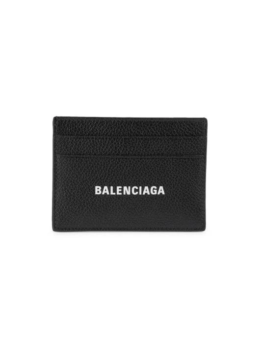 Balenciaga Cash Leather Card Case For Men Black White - Image 3