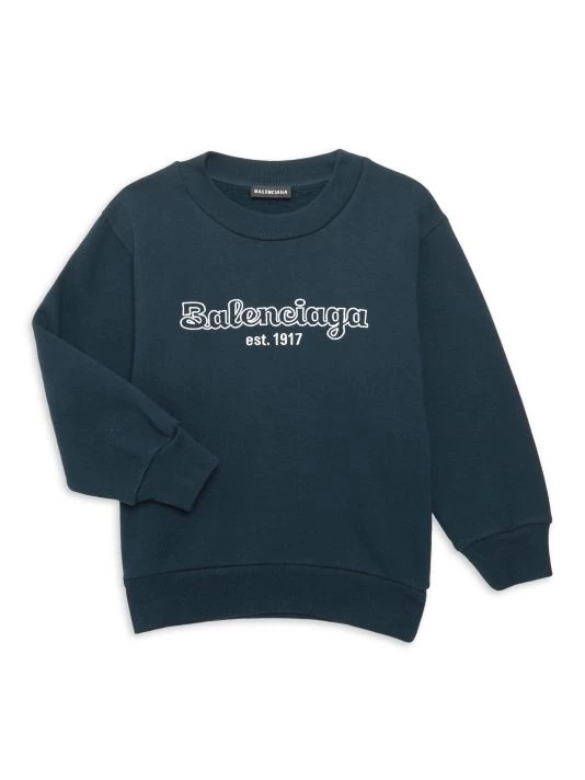 Balenciaga Little Kid's & Kid's Embroidered Logo Crewneck Sweatshirt - Image 2