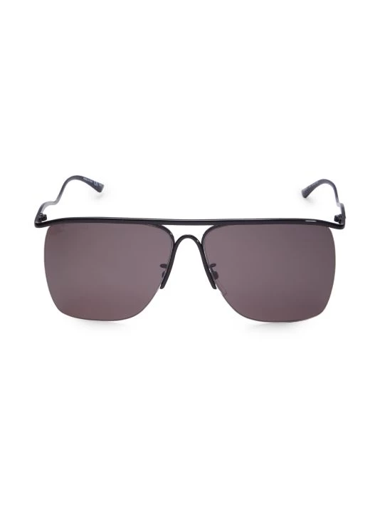 Balenciaga 61MM Rectangular Metal Sunglasses For Men