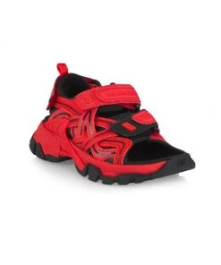 Balenciaga Little Kid's & Kid's Track Double Touch-Strap Sandals For Kids Red
