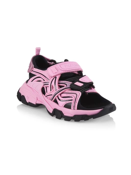Balenciaga Little Kid's & Kid's Track Double Touch-Strap Sandals For Kids Red - Image 3