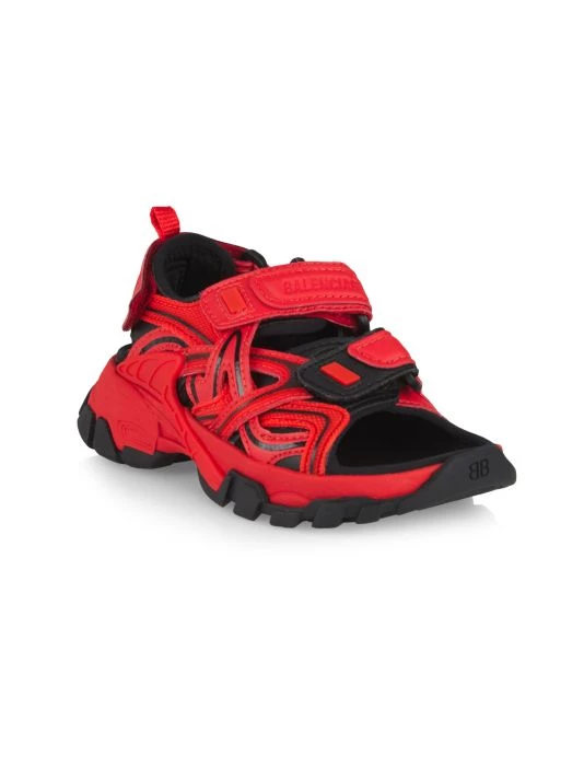 Balenciaga Little Kid's & Kid's Track Double Touch-Strap Sandals For Kids Red - Image 4