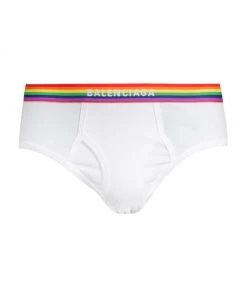 Balenciaga Pride Slip Briefs For Men White