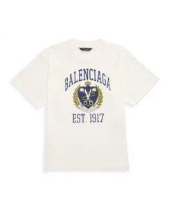 Balenciaga Little Kid's & Kid's Collegiate Logo Graphic T-Shirt For Kids
