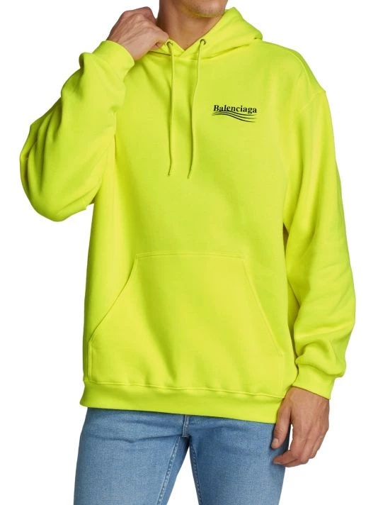 Balenciaga Political Campaign Fluorescent Hoodie For Men - Image 3