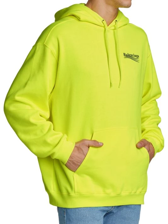 Balenciaga Political Campaign Fluorescent Hoodie For Men - Image 4