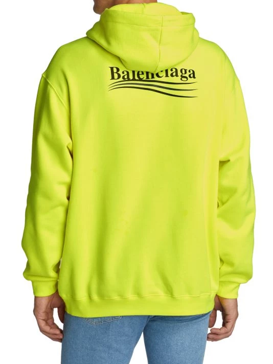 Balenciaga Political Campaign Fluorescent Hoodie For Men - Image 5