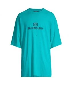 Balenciaga Logo Monogram Boxy Cotton T-Shirt For Men