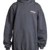 Balenciaga Campaign Logo Cotton Hoodie For Men Dark Grey White