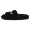 Balenciaga Furry Political Campaign Faux Shearling Slippers