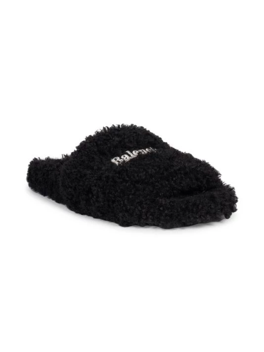 Balenciaga Furry Political Campaign Faux Shearling Slippers - Image 2