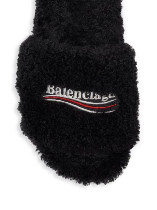 Balenciaga Furry Political Campaign Faux Shearling Slippers - Image 4