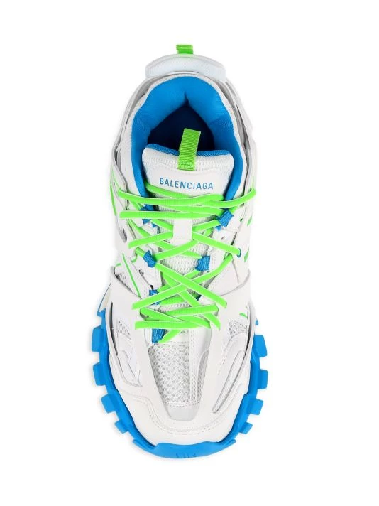 Balenciaga Track Lace-Up Sneakers For Men White Green Blue - Image 5