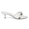 Balenciaga Cagole Leather Mules White