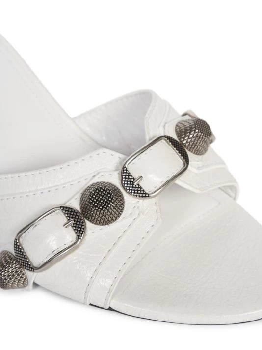 Balenciaga Cagole Leather Mules White - Image 6