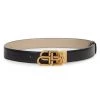 Balenciaga BB Buckle Reversible Leather Belt