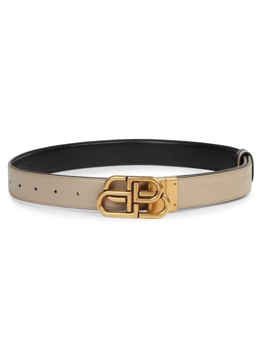 Balenciaga BB Buckle Reversible Leather Belt - Image 2