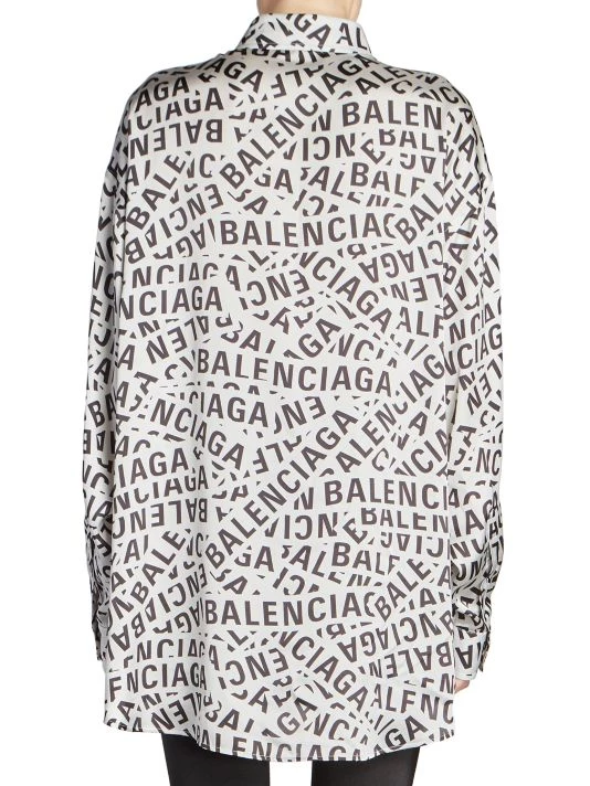 Balenciaga Logo Fluid Button-Up Blouse - Image 4
