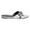 Balenciaga Cagole Metallic Leather Flat Sandals