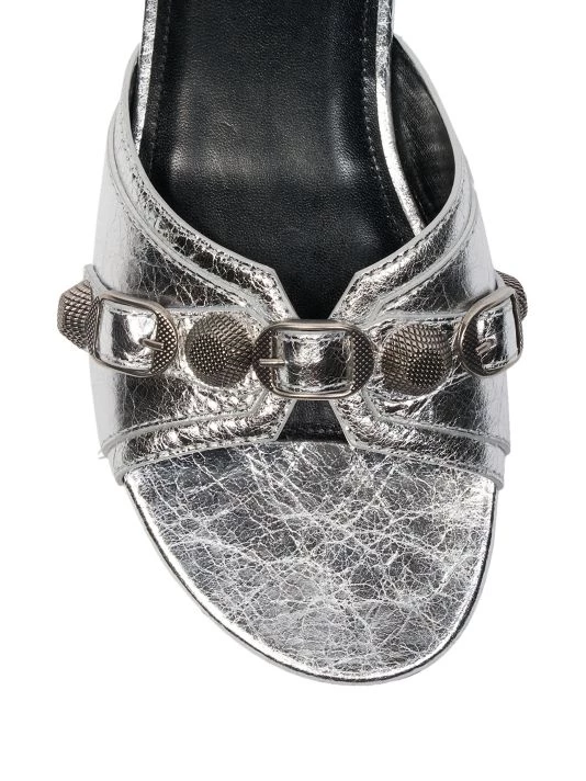 Balenciaga Cagole Metallic Leather Flat Sandals - Image 4