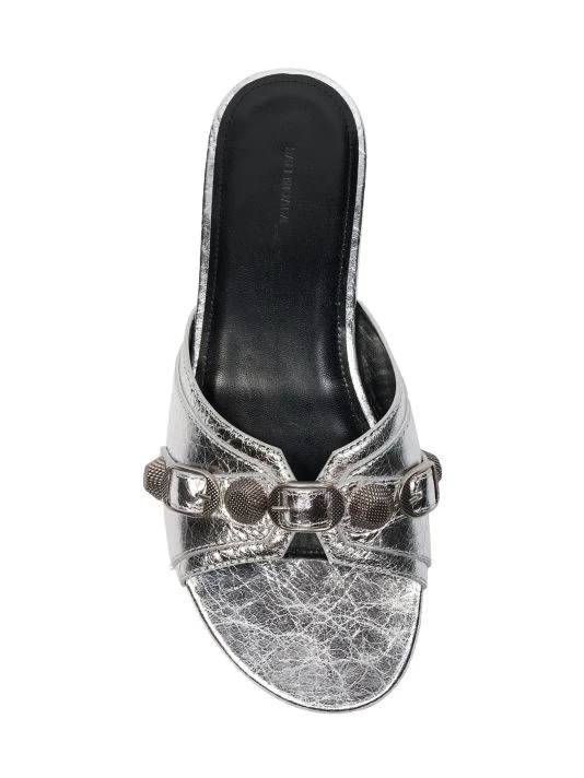 Balenciaga Cagole Metallic Leather Flat Sandals - Image 5