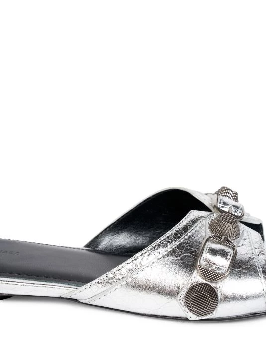 Balenciaga Cagole Metallic Leather Flat Sandals - Image 6