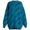 Balenciaga Oversized Logo Sweater Purple Black