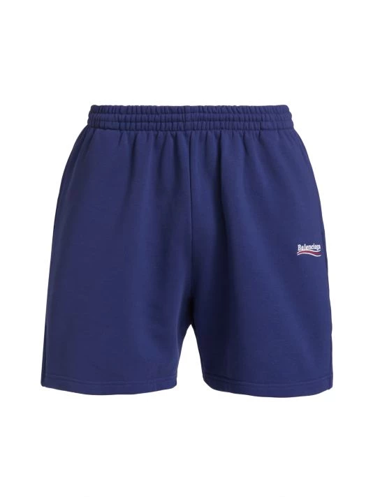 Balenciaga Political Campaign Sweat Shorts For Men Black White - Image 3