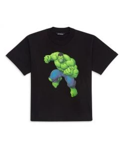 Balenciaga Little Boy's & Boy's The Incredible Hulk T-Shirt For Kids Black Green