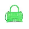 Balenciaga Hourglass Croc-Embossed Leather Top Handle Bag