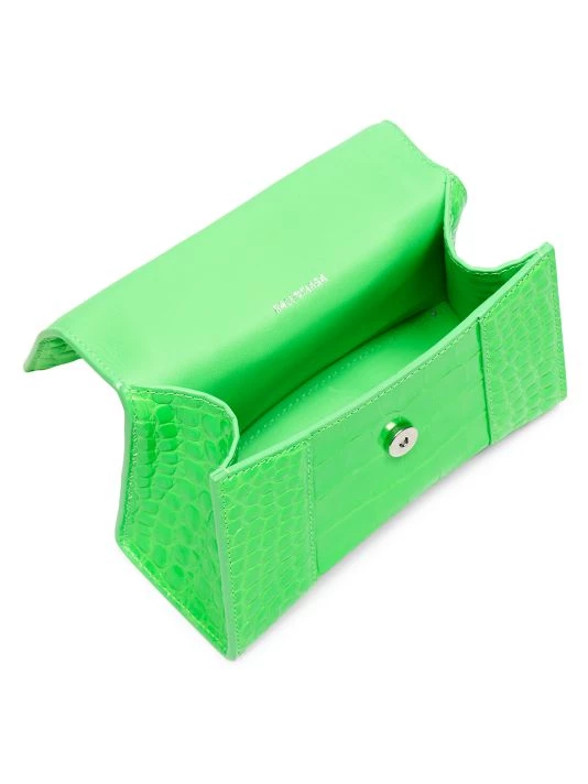 Balenciaga Hourglass Croc-Embossed Leather Top Handle Bag - Image 3