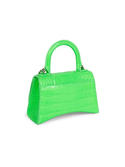 Balenciaga Hourglass Croc-Embossed Leather Top Handle Bag - Image 4