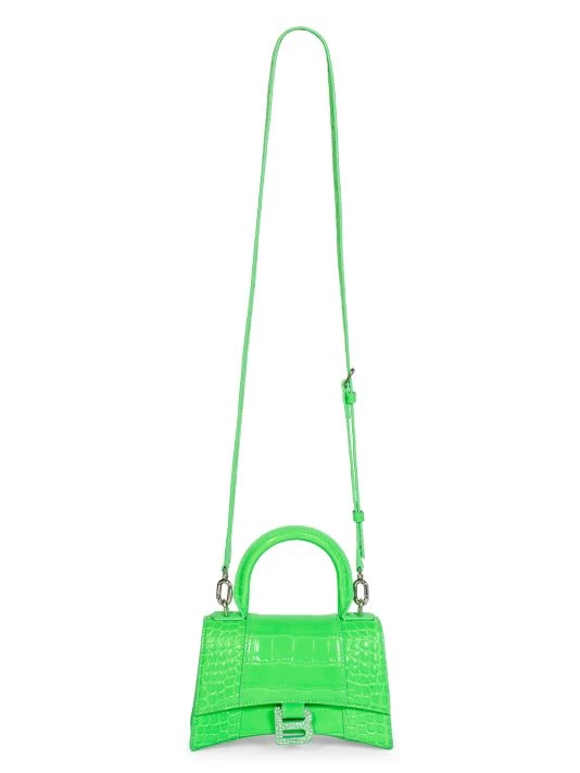 Balenciaga Hourglass Croc-Embossed Leather Top Handle Bag - Image 5