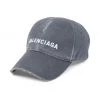 Balenciaga Distressed Logo Baseball Cap For Men Grey White