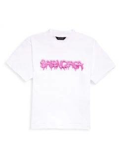 Balenciaga Little Kid's & Kid's Slim Logo T-Shirt For Kids Heather Grey