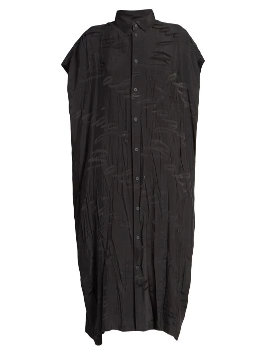 Balenciaga Hammered Logo Midi-Dress