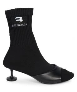 Balenciaga Leather & Knit Sock Booties